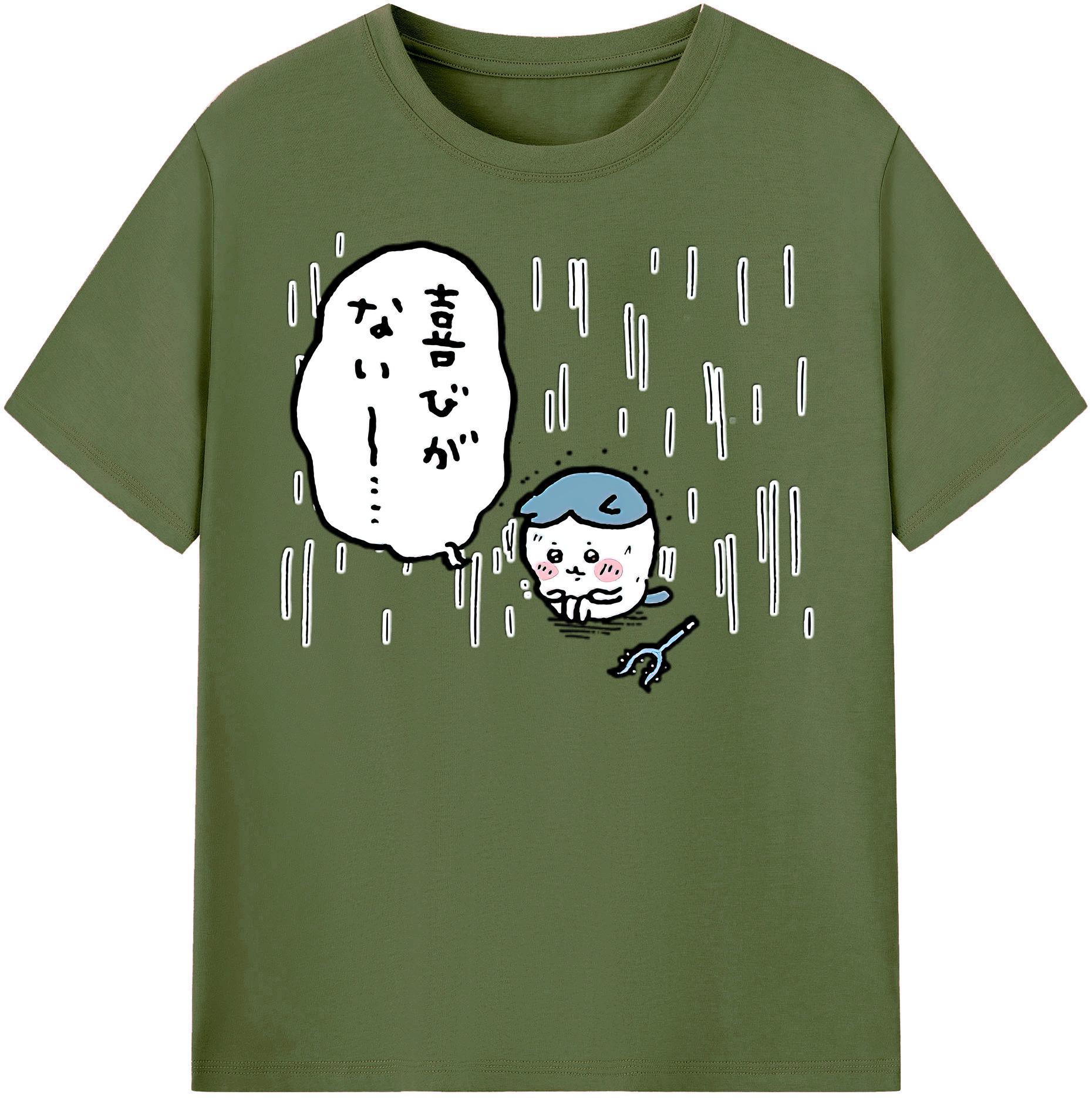 （画像用） ちいかわ ハチワレ Chii-kawa hachiware 綿100％半袖Tシャツ（フロントプリント）